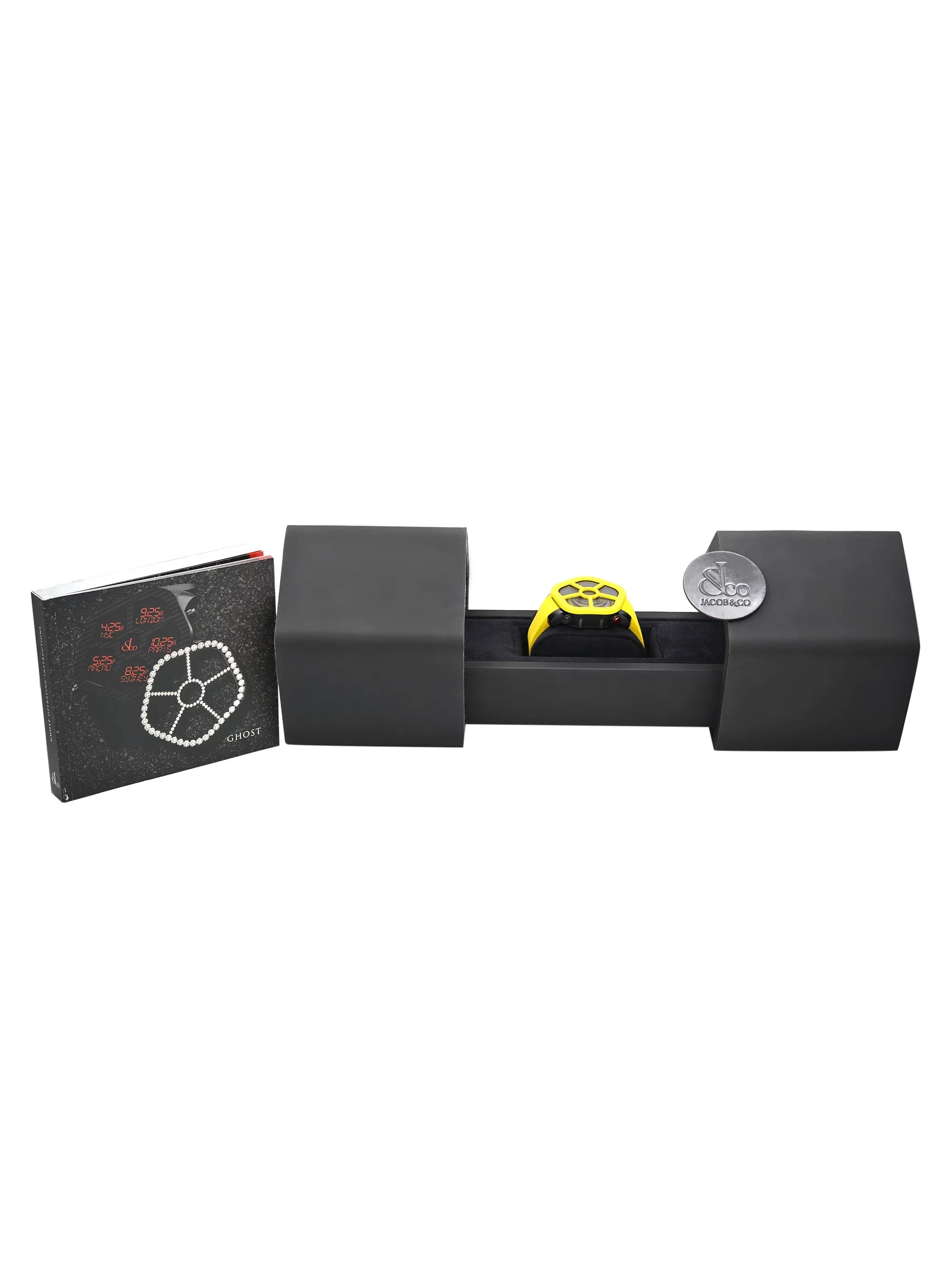 Jacob & Co. Ghost Steel Carbon Bezel Yellow Quartz Watch .11...