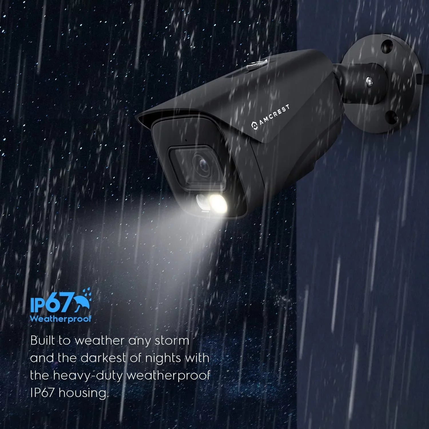 Amcrest 4K  PoE  Camera UltraHD 8MP Security Outdoor Camera,  129°, 49ft Color Nightvision, Human & Vehicle Detection,  Weatherproof, 4K (3840x2160) @15fps, Black, -2796EB-
