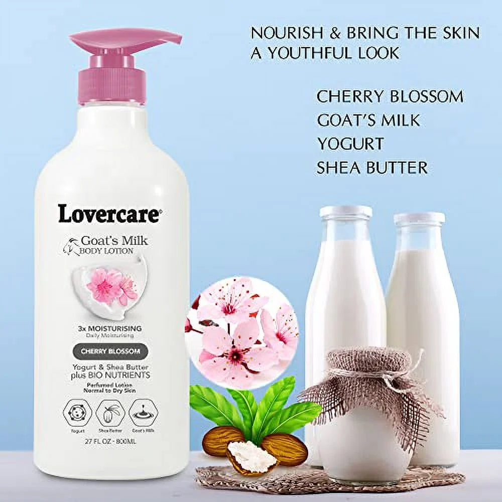 Lovercare Goat Milk Body Lotion for Dry Skin Cherry Blossom 27.05oz (800ml) - 2-