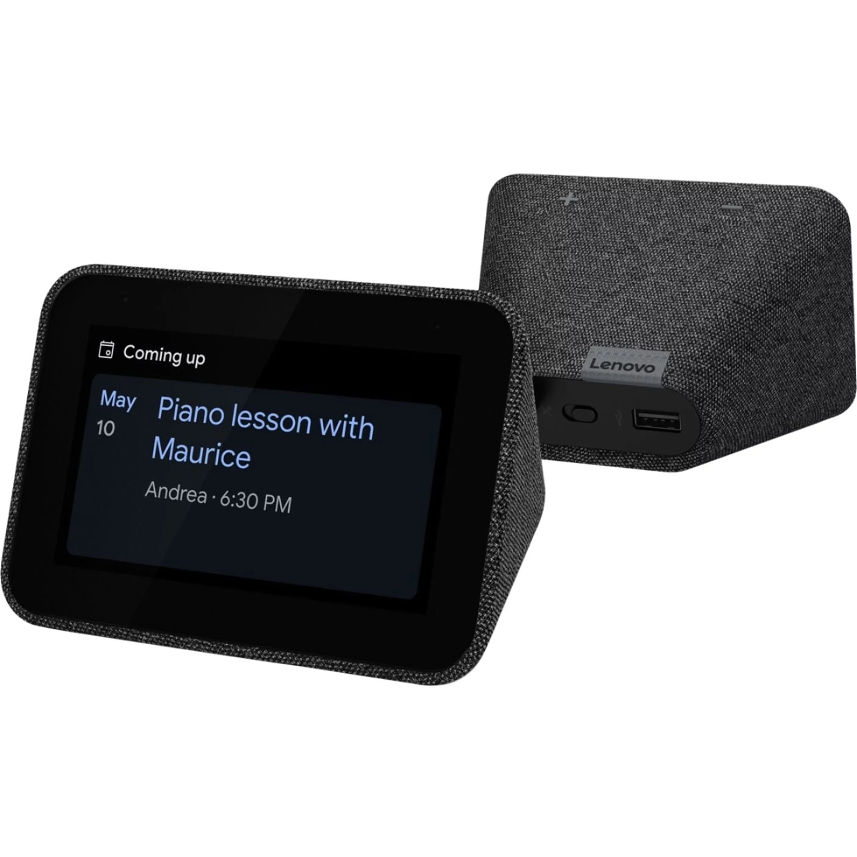 Lenovo 4" Smart Clock with the Google Assistant, Charcoal (Scratch And Dent Used)