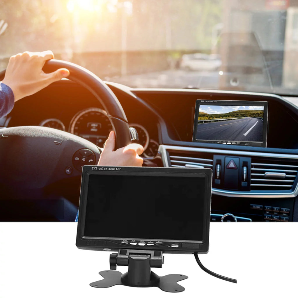 moobody 7 Inch  Monitor Display Screen  Car Screen Monitor  1024x600 Display  Input Built-in Speaker For Trucks Bus  Trailer Reverse Rear View Backup Camera