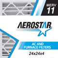 Aerostar 24x24x4   11, Pleated Air Filter, 24 x 24 x 4, Box of 6, Made in the