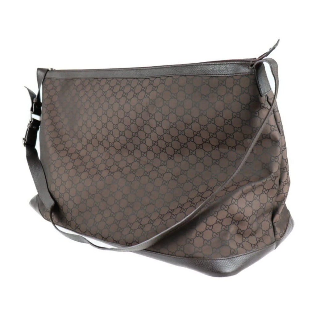 Pre-Owned  Gucci Boston Bag 105669  Nylon Leather Brown Shoulder Travel (Good)