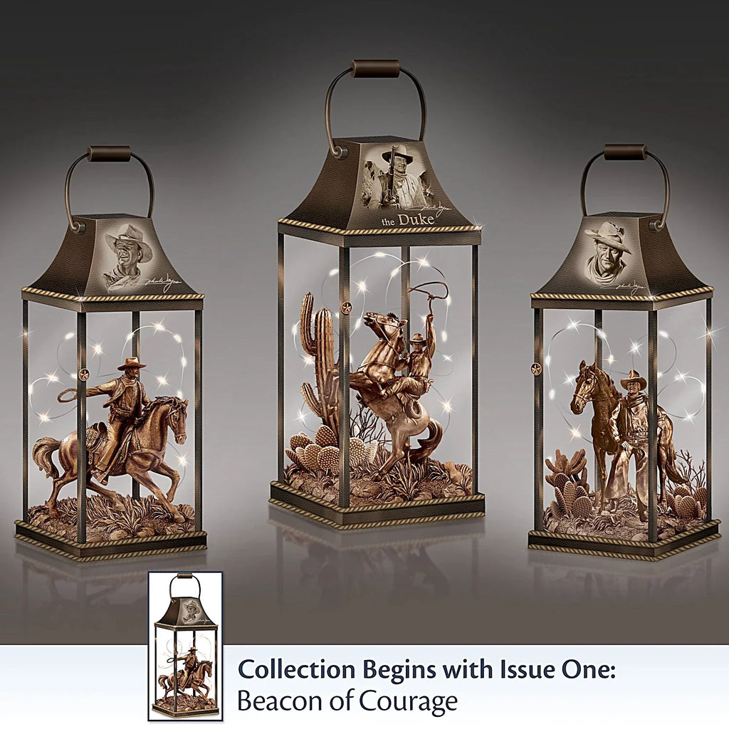 The Bradford Exchange Legendary Lawman John Wayne Hollywood Luminary Lantern Collection 9 to 10-inches