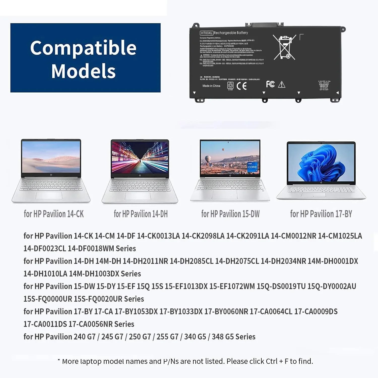 41.7Wh  -855 Laptop y for  Pavilion 14- 14- 14- 15- 240 245  14- 14-