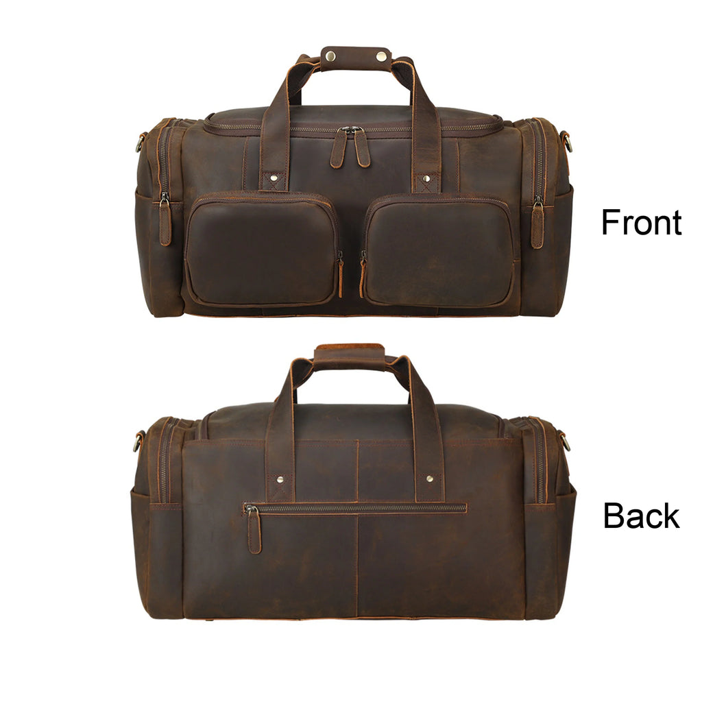 Full Grain Leather Duffle Bag, Travel Bag, Shoulder Bag