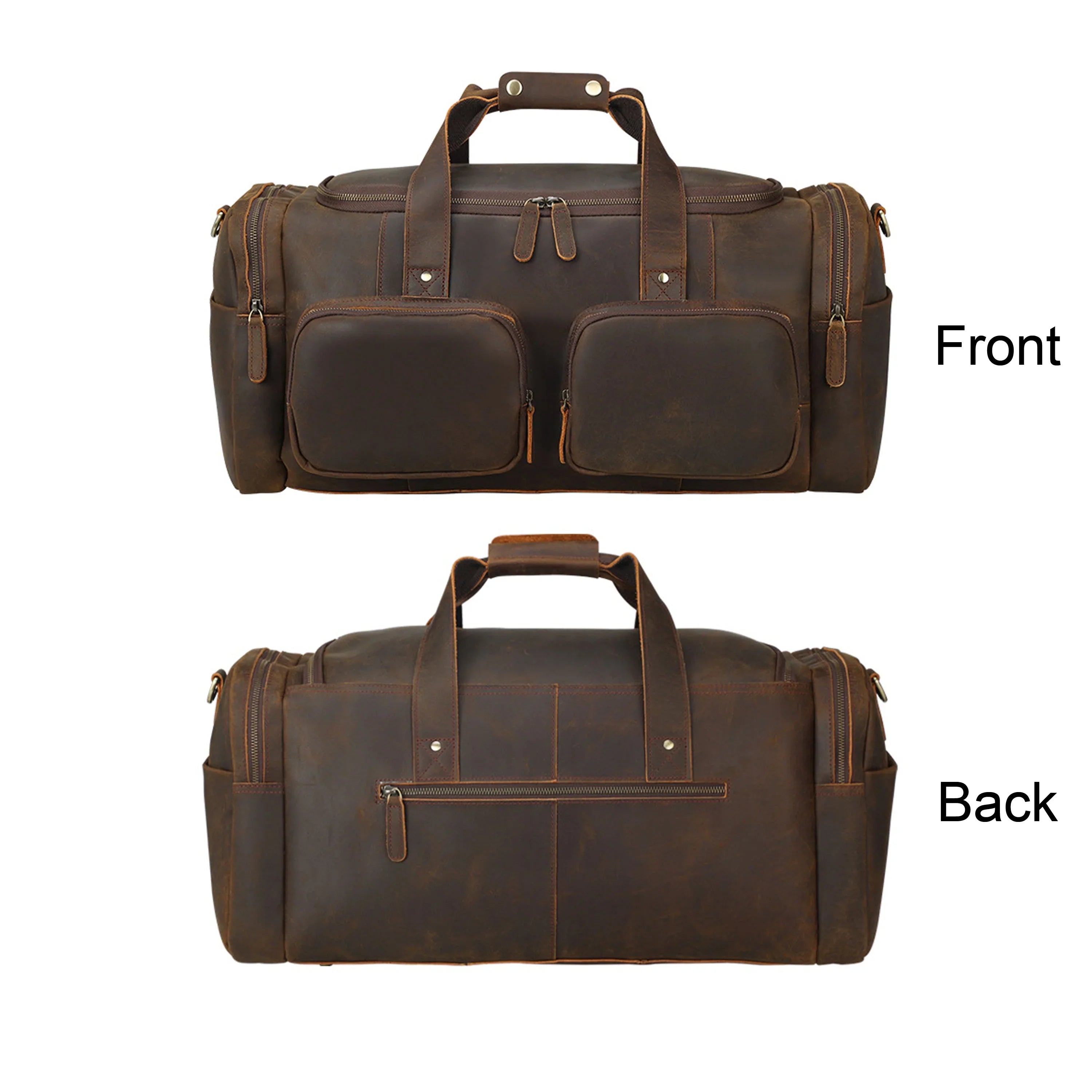 Full Grain Leather Duffle Bag, Travel Bag, Shoulder Bag