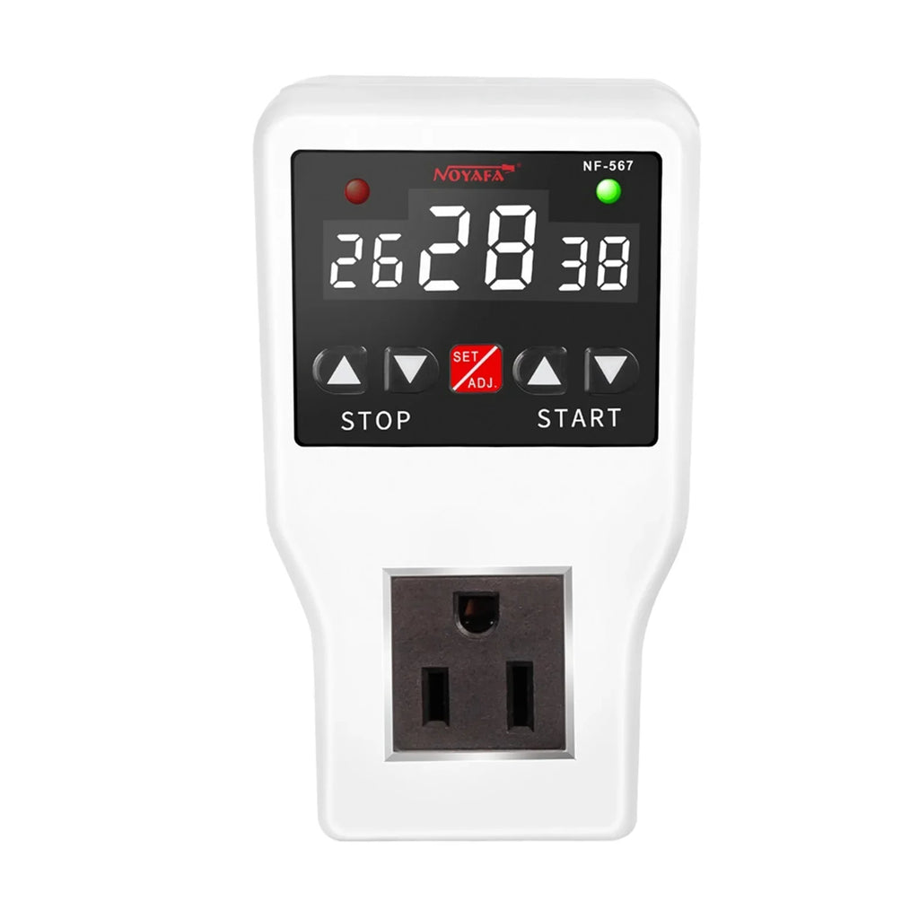 Shinysix Temperature Controller Socket with Timer Switch,  -567 Digital Thermostat 800W 10A, Cooling Heating Temperature Sensor Plug – Ideal for Home Appliances