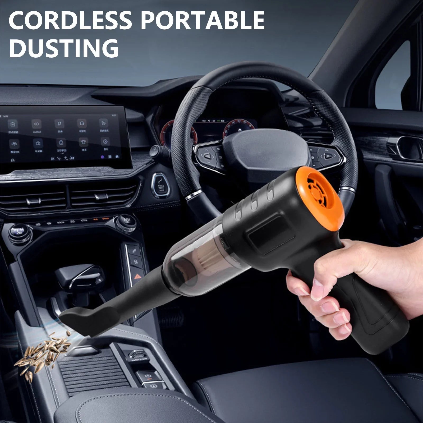 Hand Held Vacuum Rechargeable Vacuum Cleaner Powerful Suction Visual Dusts Bucket 3000 MAh Battery Lightweight 200W 16000 Pa Handheld Vacuum Cleaner For Car Home Essentials