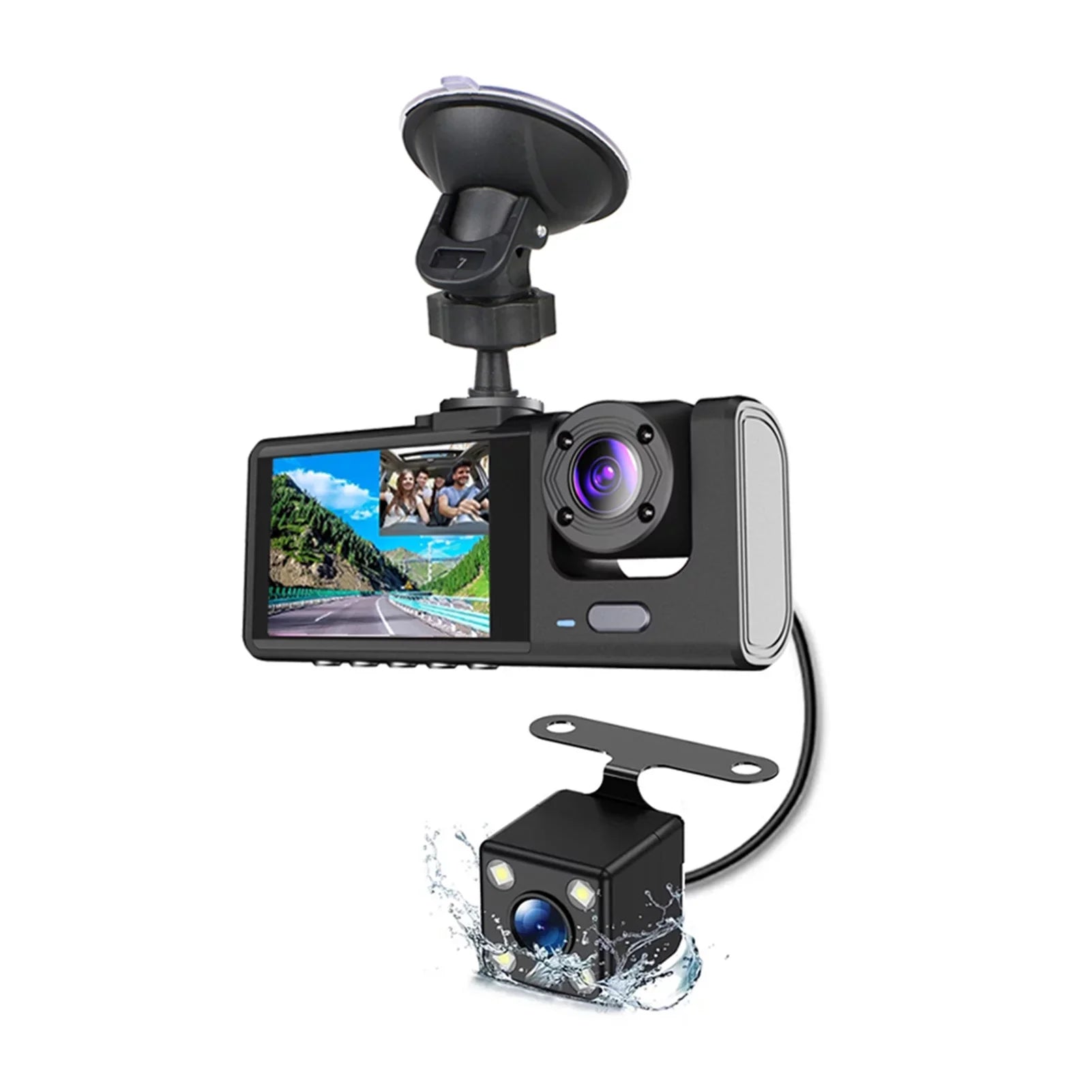 Moobody  Versatile Dash Cam for Car Safety,3-in-1 Car Safety Dash Cam,1080P+720P+480p, Car Rearview Mirror