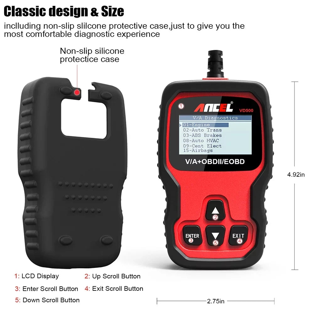 Ancel All System     Oil Automotive  Scanner   Throttle Adapation Code Reader for  Audi Skoda Seat Diagnostic Tool