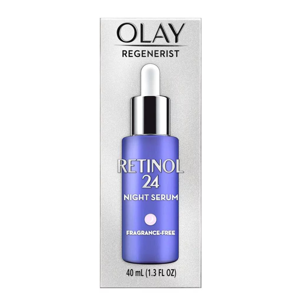 Olay Regenerist Retinol 24 Fragrance Free Night Facial Serum with Vitamin  + Retinol complex, 1.3 Fluid Ounce