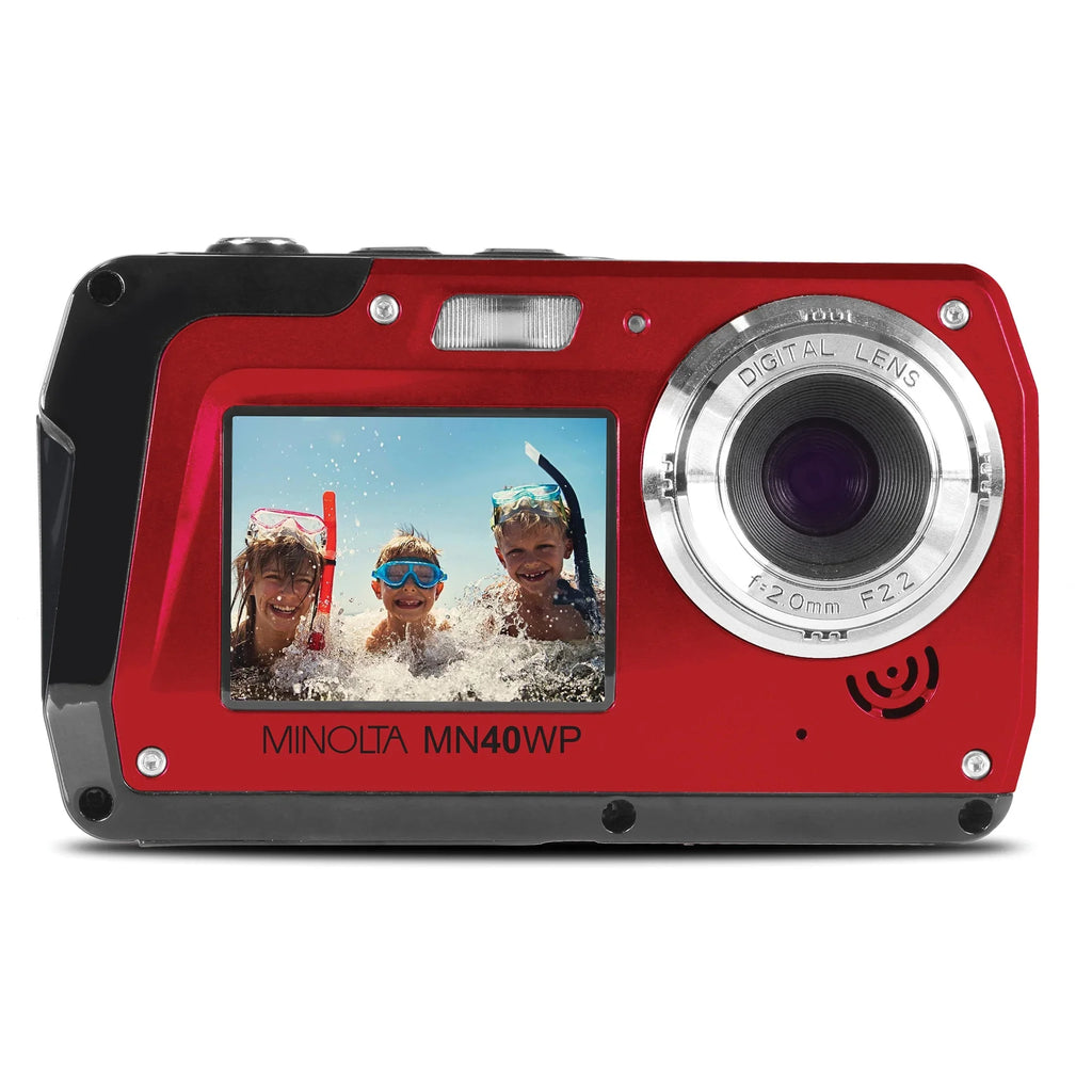 Minolta  48  Waterproof Digital Camera, Red