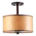 Woodbridge Lighting Drum Veneer Semi-Flush Ceiling Mount in Bronze/Brulee