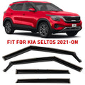 Voron Glass in-Channel Extra Durable Rain Guards for Kia Seltos 2021-2024, Window Deflectors, Vent Window Visors, 4 Pieces - 200551
