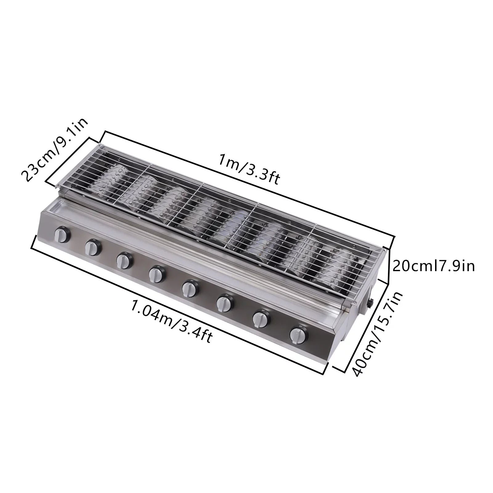 Grill Gas Barbecue Grill for Home Patio Garden Party Picnic, Stainless Steel