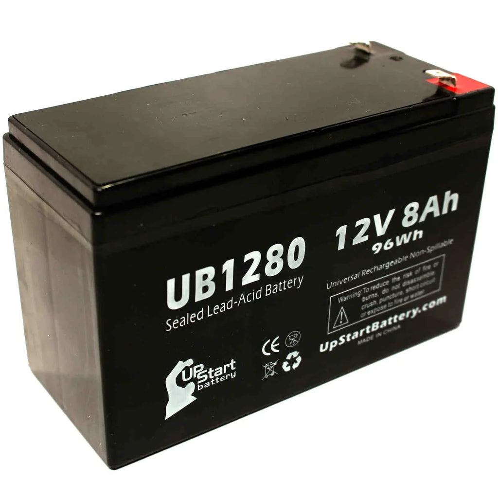4x Pack - Compatible Dyonics  40 Battery - Replacement  Universal Sealed Lead Acid Battery (12V, 8Ah, 8000mAh,  Terminal, , ) - Includes 8  to  Terminal Adapters