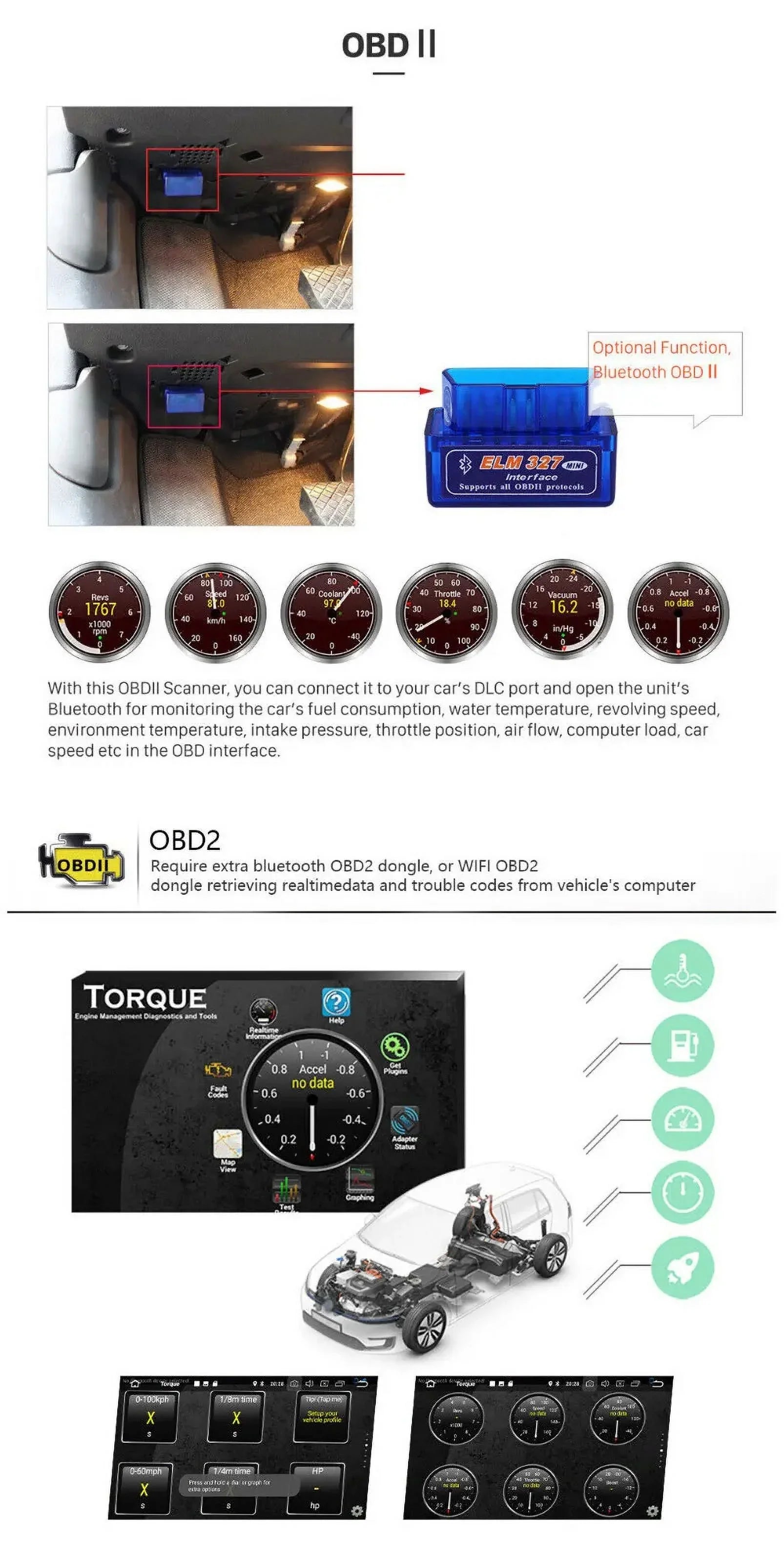 10.1 inches 1280*720  Touchscreen Android 12 2+32GB Car Stereo for Honda Civic 2006-2011 Car Radio Carplay & Android Auto Support Backup Camera  Navi