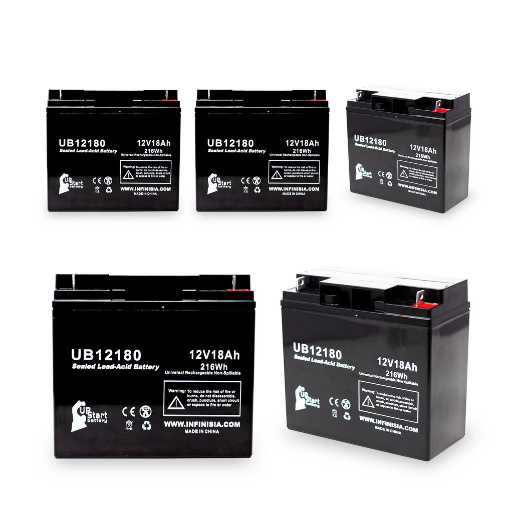 5x Pack - Compatible     Battery - Replacement  Universal Sealed Lead Acid Battery (12V, 18Ah, 18000mAh,  Terminal, , )