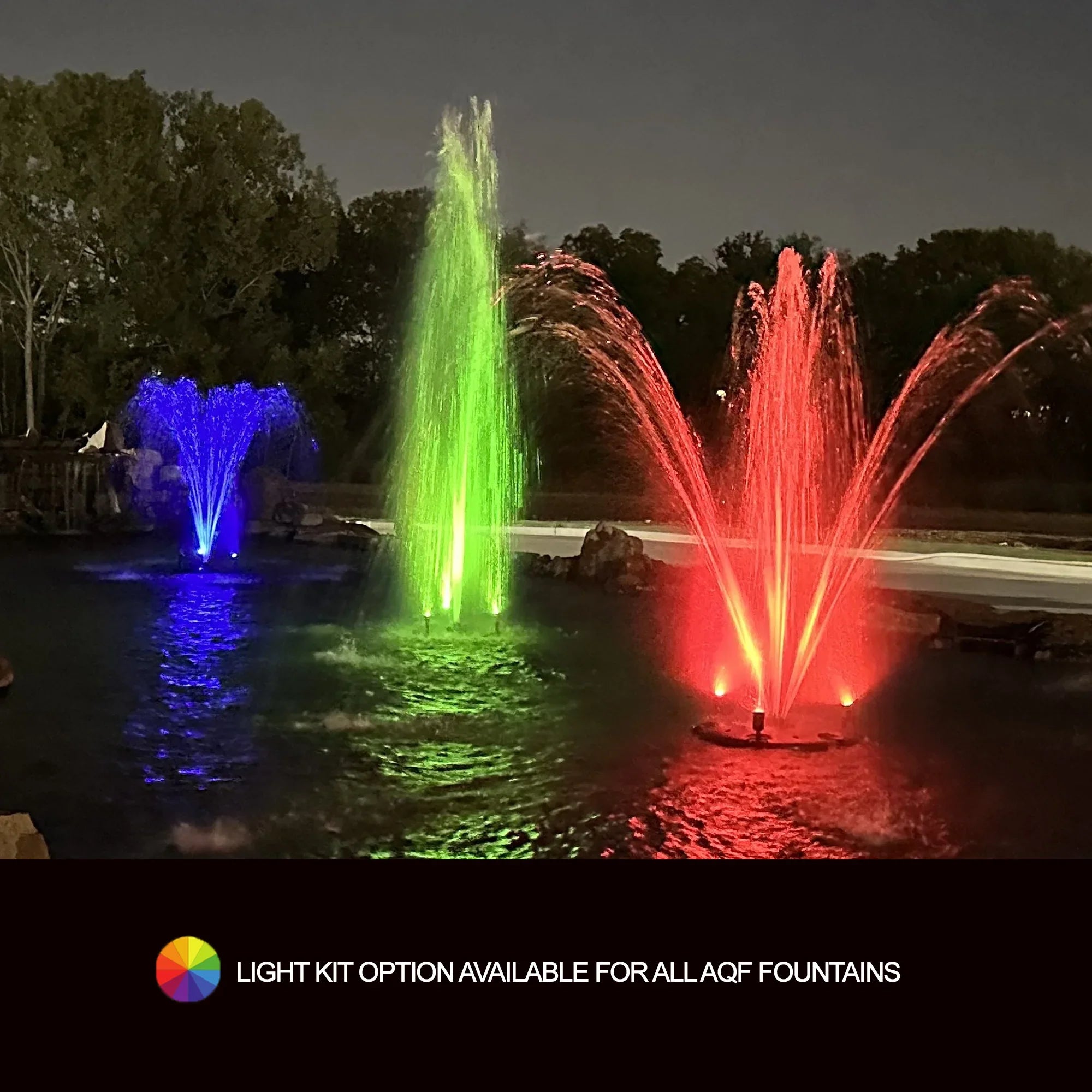 1/2  Floating Fountain | 100 foot Cord | 9 Patterns | Surface Aeration for Ponds | -100