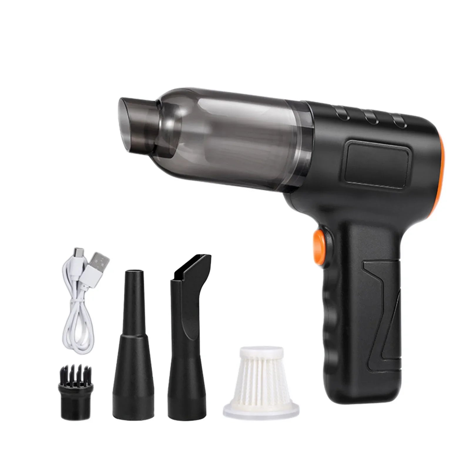 Hand Held Vacuum Rechargeable Vacuum Cleaner Powerful Suction Visual Dusts Bucket 3000 MAh Battery Lightweight 200W 16000 Pa Handheld Vacuum Cleaner For Car Home Essentials