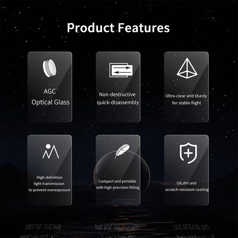 moobody 4-Pack Filters /// Lens Filter Aluminum Material  Optical Glass Waterproof Scratch-tough -reflective Coatings Compatible with  Mavic 3 Pro