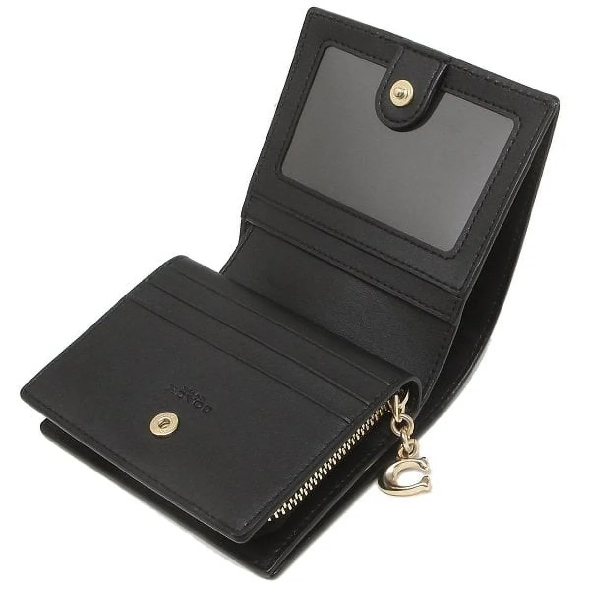 Coach Women's Snap Wallet In Signature Canvas (Brown / Black)