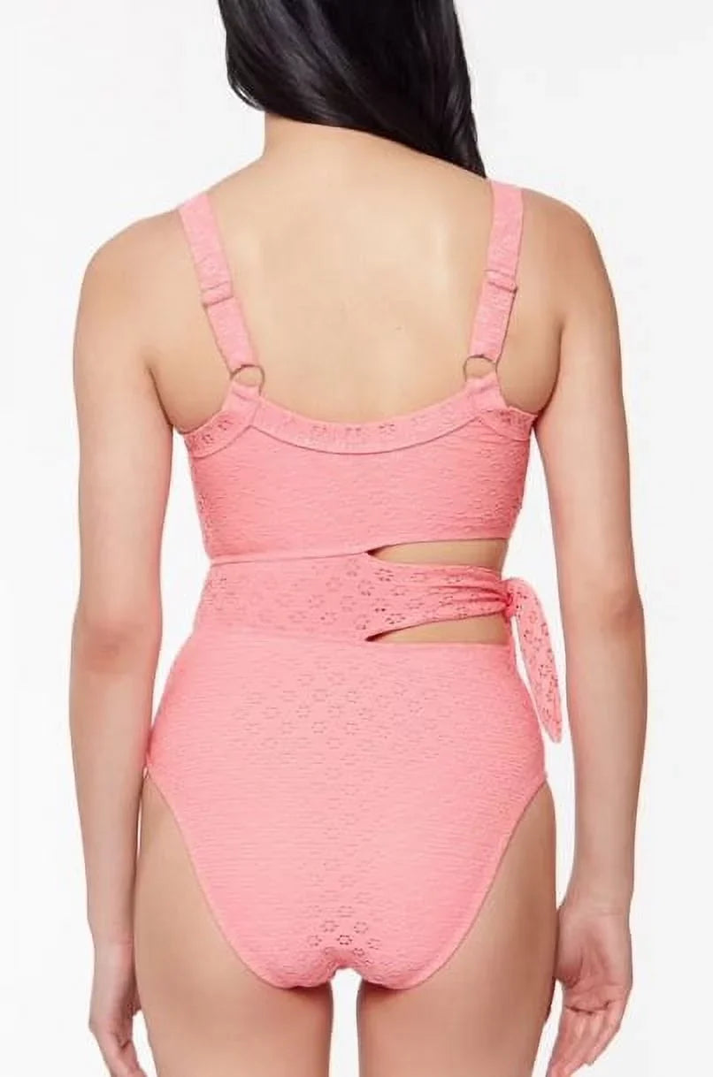 Jessica Simpson  Sweet Tooth Solids Cutout One-Piece Swimsuit,  Small