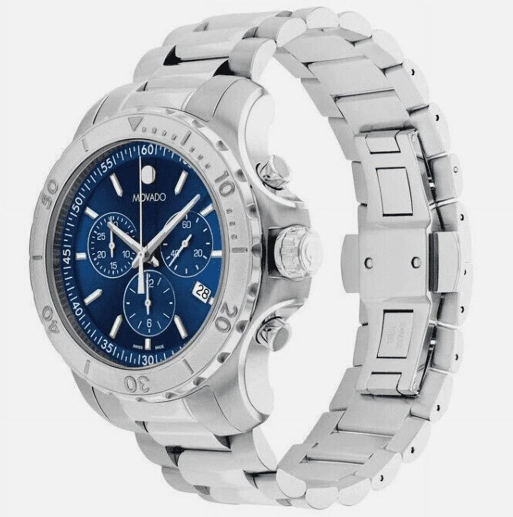 Movado Collection Series 800 Blue Dial Mens /Steel Swiss Made Watch 2600151