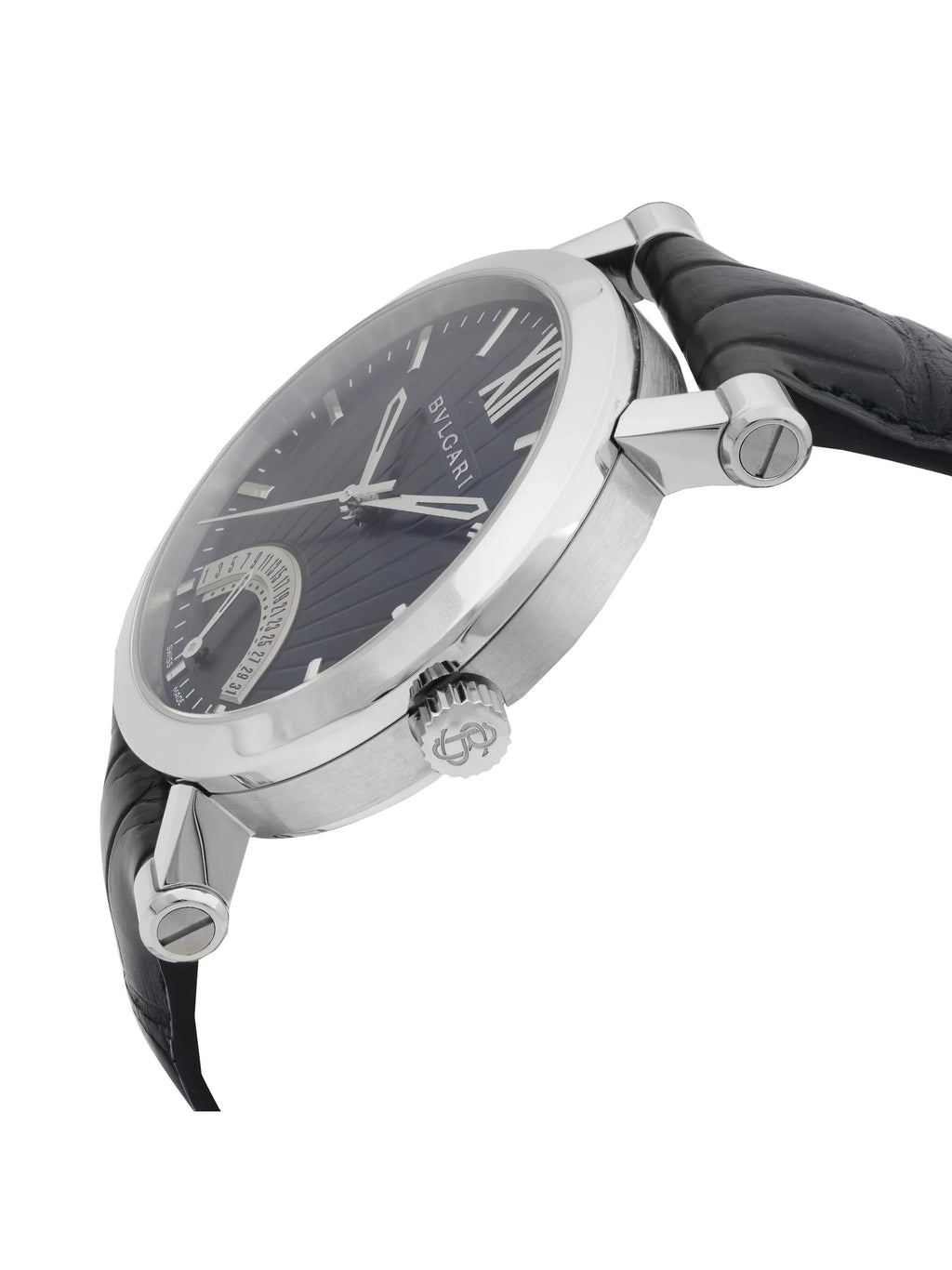 Bvlgari Sotirio Retrograde Steel Black Dial Automatic Mens Watch