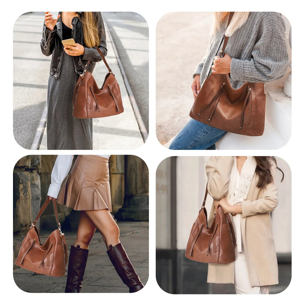 Women's Hobo Purse Vegan Leather Handbag Fashion Cross Shoulder Bag (Birthday, Valentine's Day, Mother's Day, Christmas, Graduation Gift)