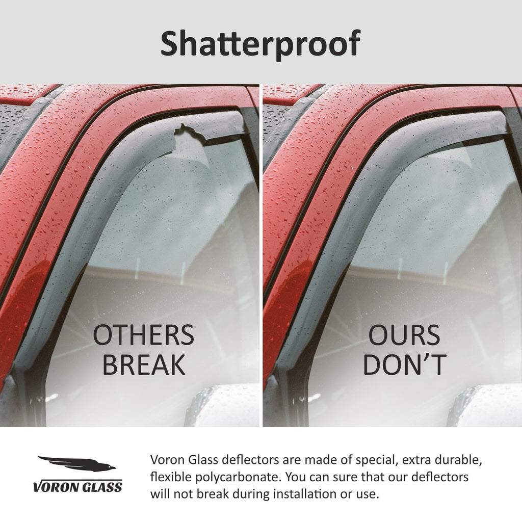 Voron Glass in-Channel Extra Durable Rain Guards for Kia Seltos 2021-2024, Window Deflectors, Vent Window Visors, 4 Pieces - 200551
