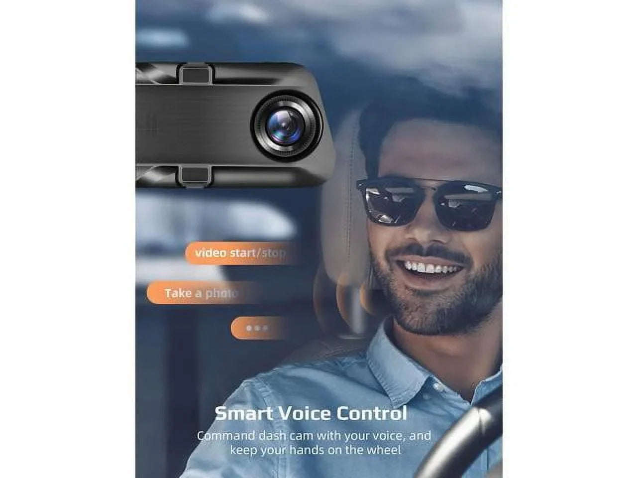 4K 12" Rear View Mirror Camera, Backup Camera, , Superior Sensor for Enhanced Night Vision, -Sensor, Parking Assistance for Cars Trucks