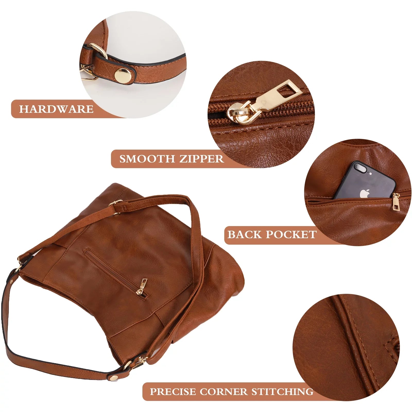 Women's Hobo Purse Vegan Leather Handbag Fashion Cross Shoulder Bag (Birthday, Valentine's Day, Mother's Day, Christmas, Graduation Gift)