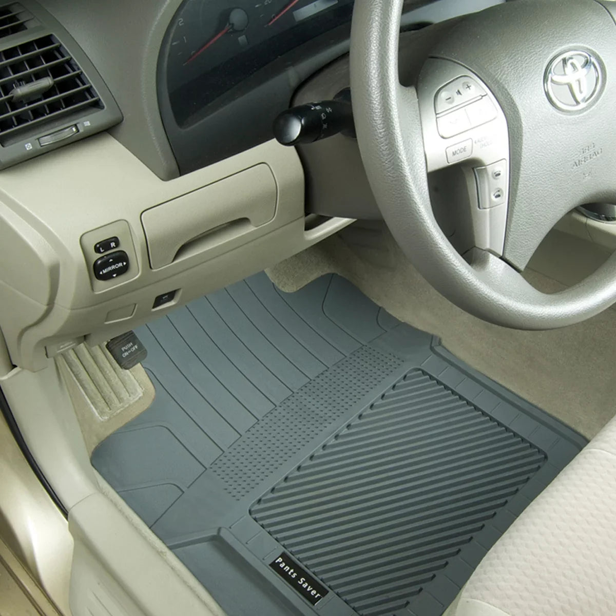 PantsSaver Custom Fit Car Floor Mats for Dodge Grand Caravan 2018, 4 pc, All Weather Protection for vehicles, Heavy Duty Weather Resistant Plastic,Gray