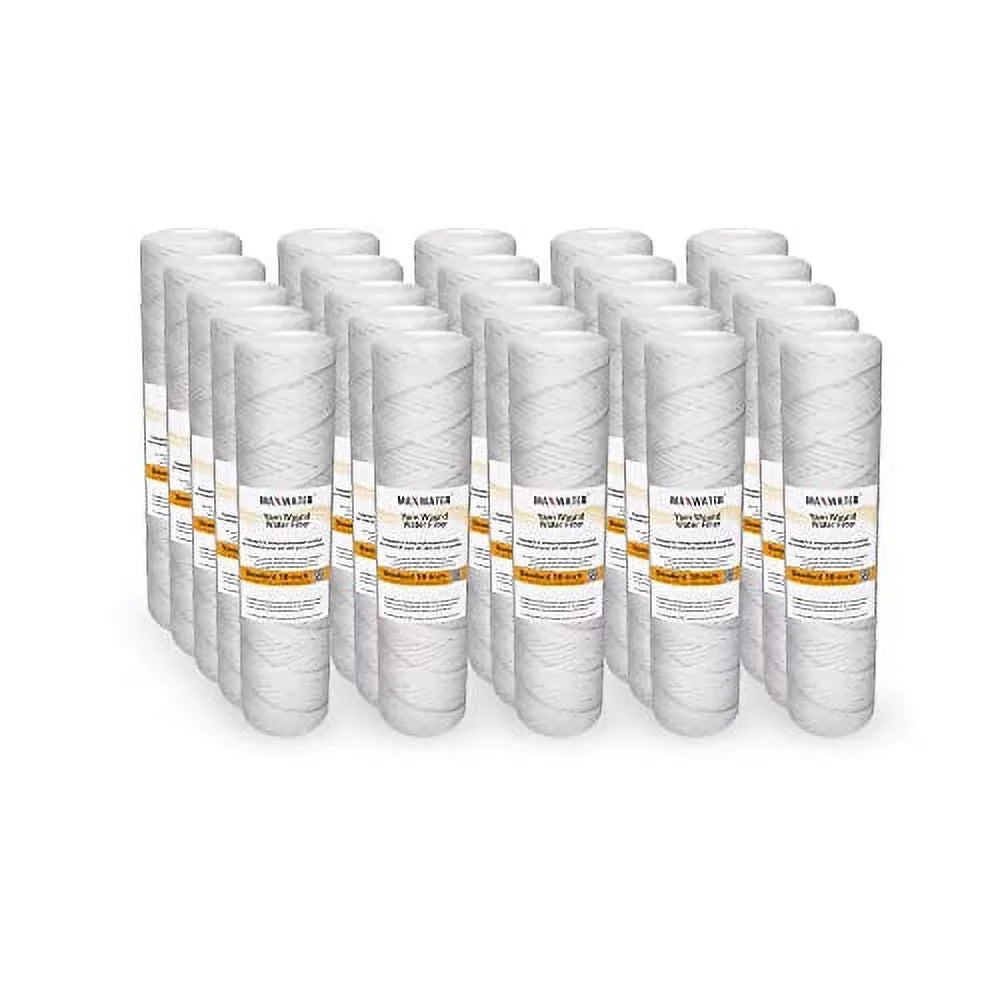 Standard 10".5" String Sediment Water Filter (5 Micron), Hard Well, Whole House,  Biodiesel, Compatible With Standard  Reverse Osmosis Systems,  Systems