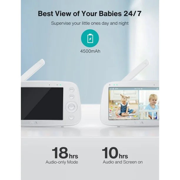 Vava - Baby Monitor with Split Screen, White