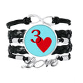 Love Jupiter Heart 3 Poker Bracelet Love Accessory Twisted Leather Knitting Rope Wristband