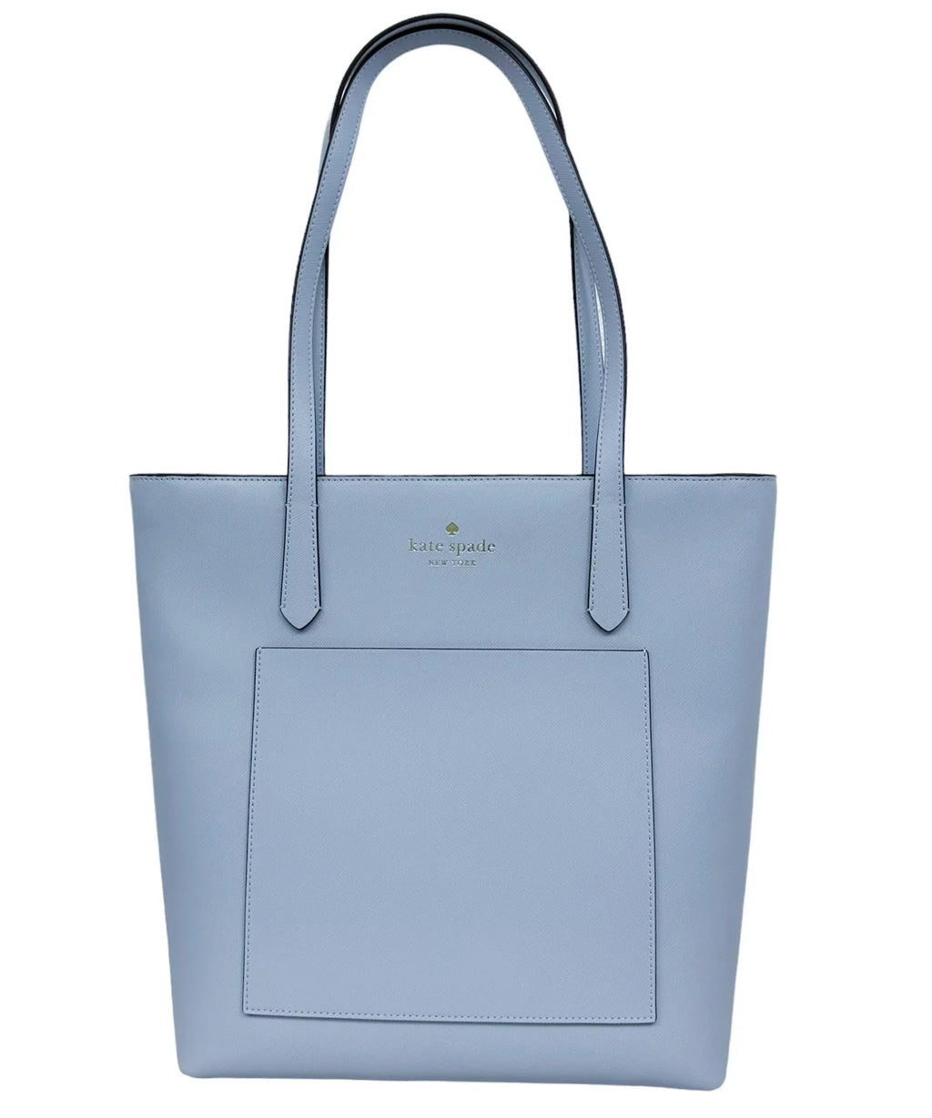 Kate Spade Saffiano  Pale Hydrangea Blue Daily Tote Bag  Front Pocket