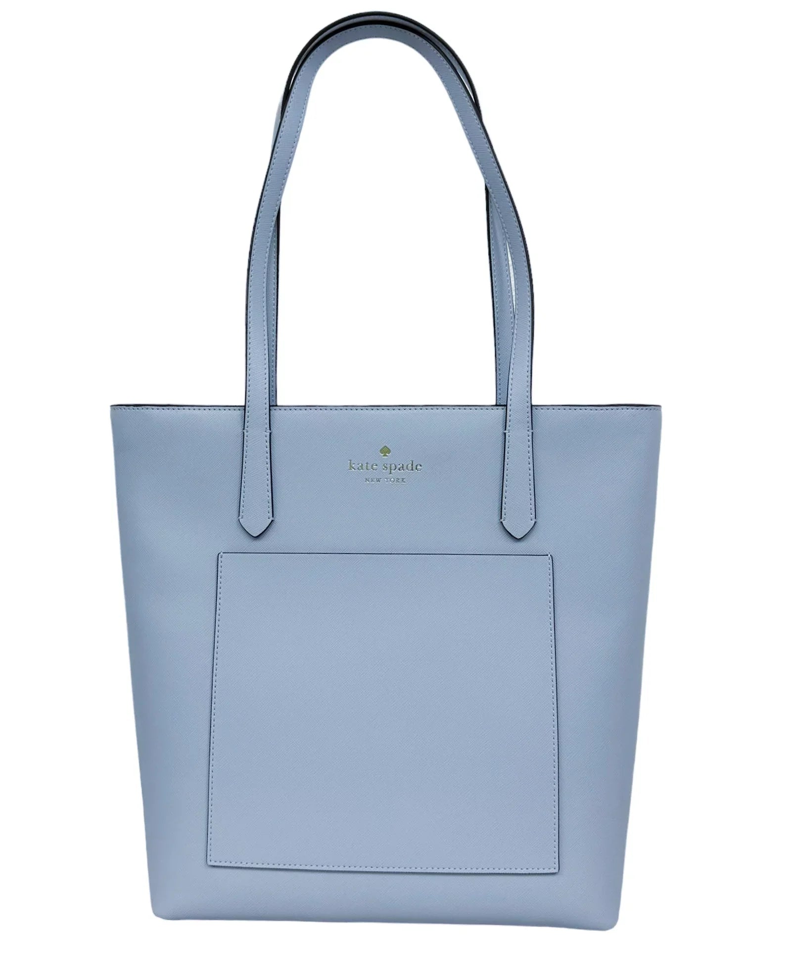 Kate Spade Saffiano  Pale Hydrangea Blue Daily Tote Bag  Front Pocket