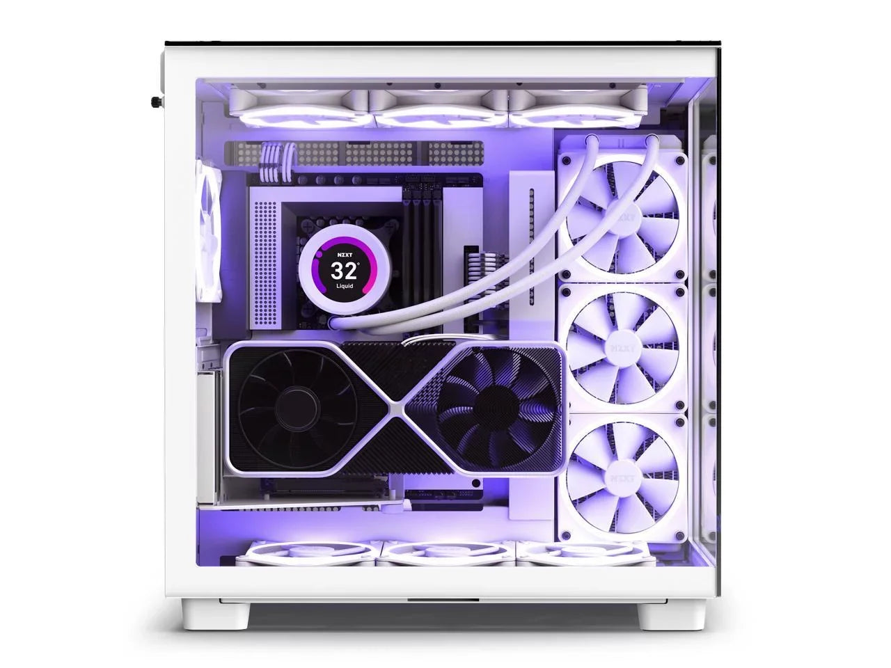 Elite - All White - --01 - Premium Dual-Chamber - Mid-Tower -  Fans - Case