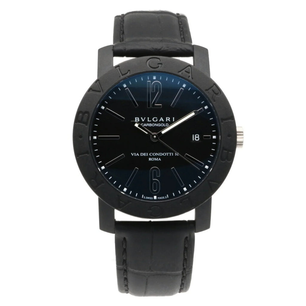 Pre-Owned Bvlgari  carbon watch  self-winding men's (Good)