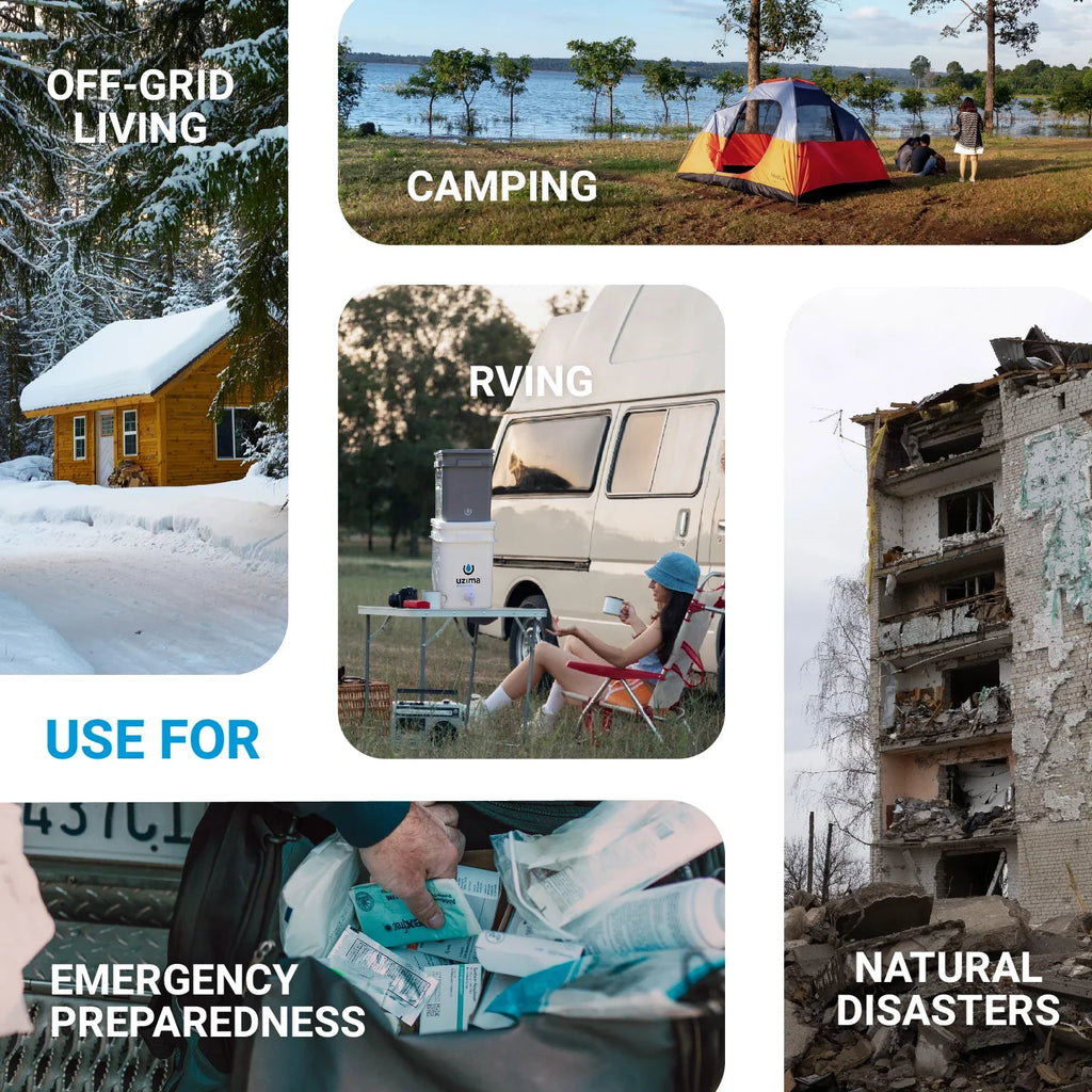 Uzima -2 camping water filter and drinking water filter system,  portable travel water filter alternative to water purification systems, water filter for camping, backpacking, and hiking