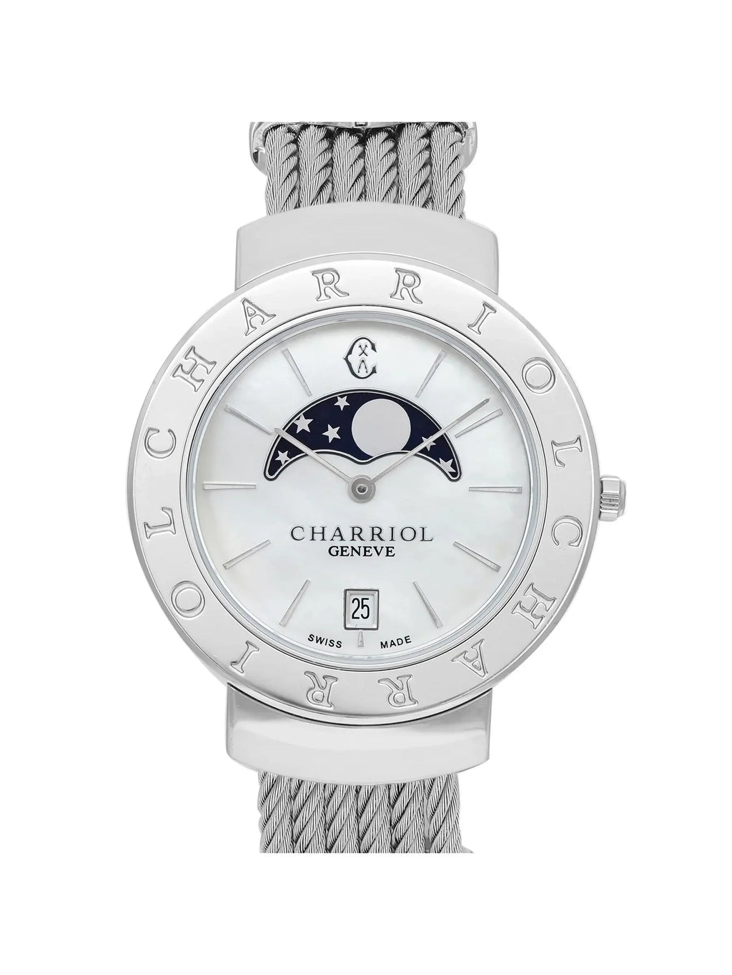 Pre-owned Charriol St Tropez Moonphase 35mm Lady Watch .560.008 (Good)