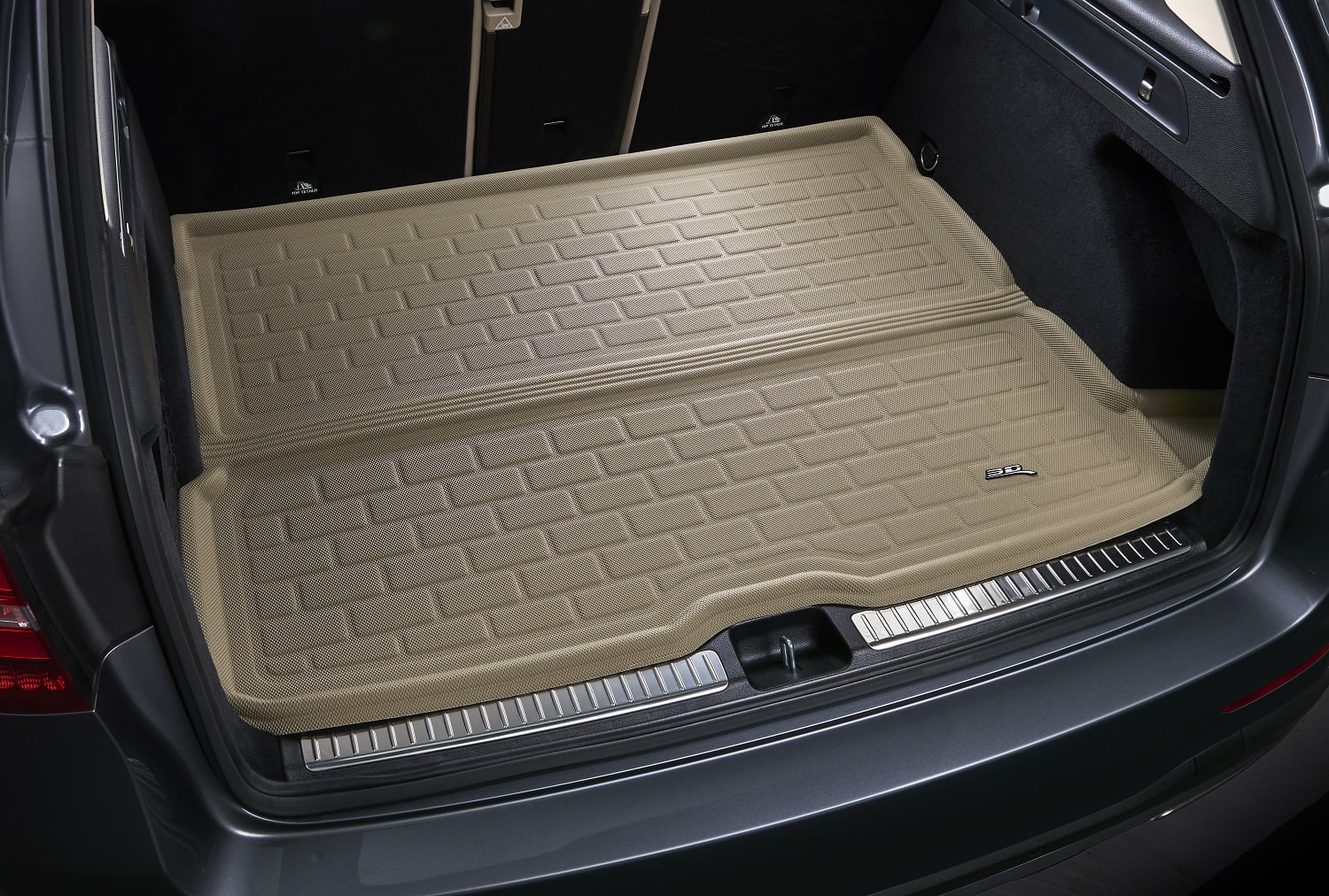 3D Maxpider 2022-2024 Fits Jeep Grand Cherokee  5 seater Custom Fit Kagu Carbon Fiber Embossed Pattern Cargo Liner Black