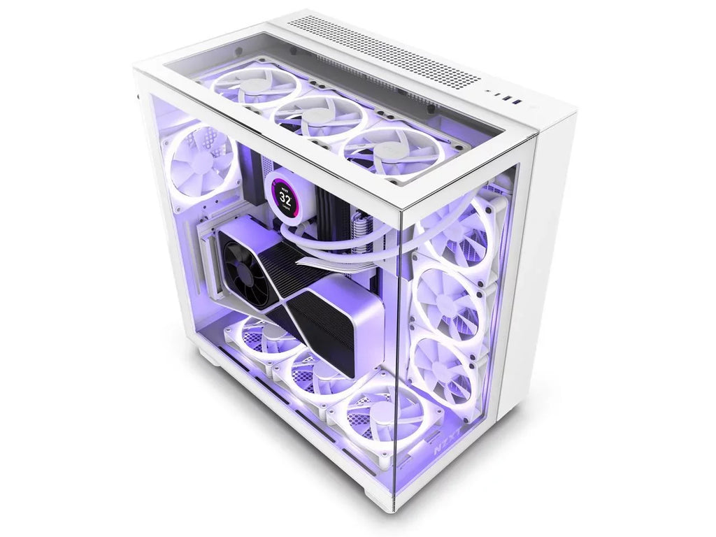 Elite - All White - --01 - Premium Dual-Chamber - Mid-Tower -  Fans - Case