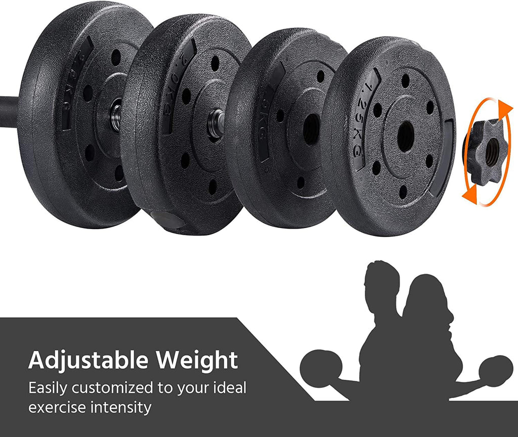 66LB Weight Dumbbell Set, Fitness Adjustable Cap Gym/home Barbell Plates Body Workout for Women and Men Strength Training