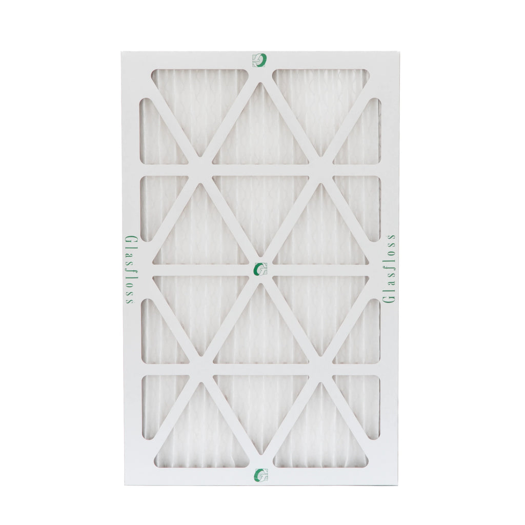 12 Pack of 16x30x1  13 Pleated Air Filters by Glasfloss. Actual Size: 15-5/8 x 29-5/8 x 7/8