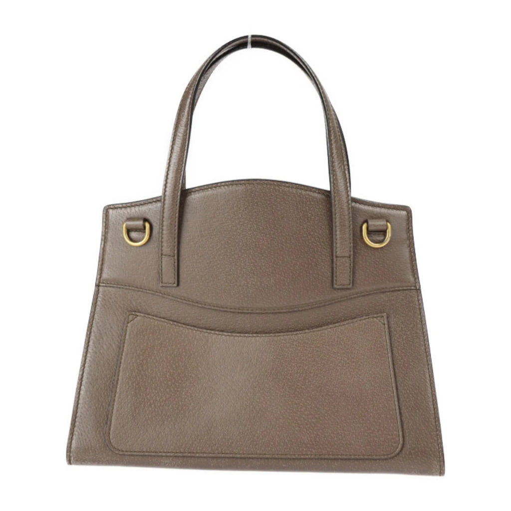 Pre-Owned  Gucci Totem Sherry Handbag 505342 Leather Rhinestone Brown 2WAY Shoulder Bag Butterfly Motif (Good)