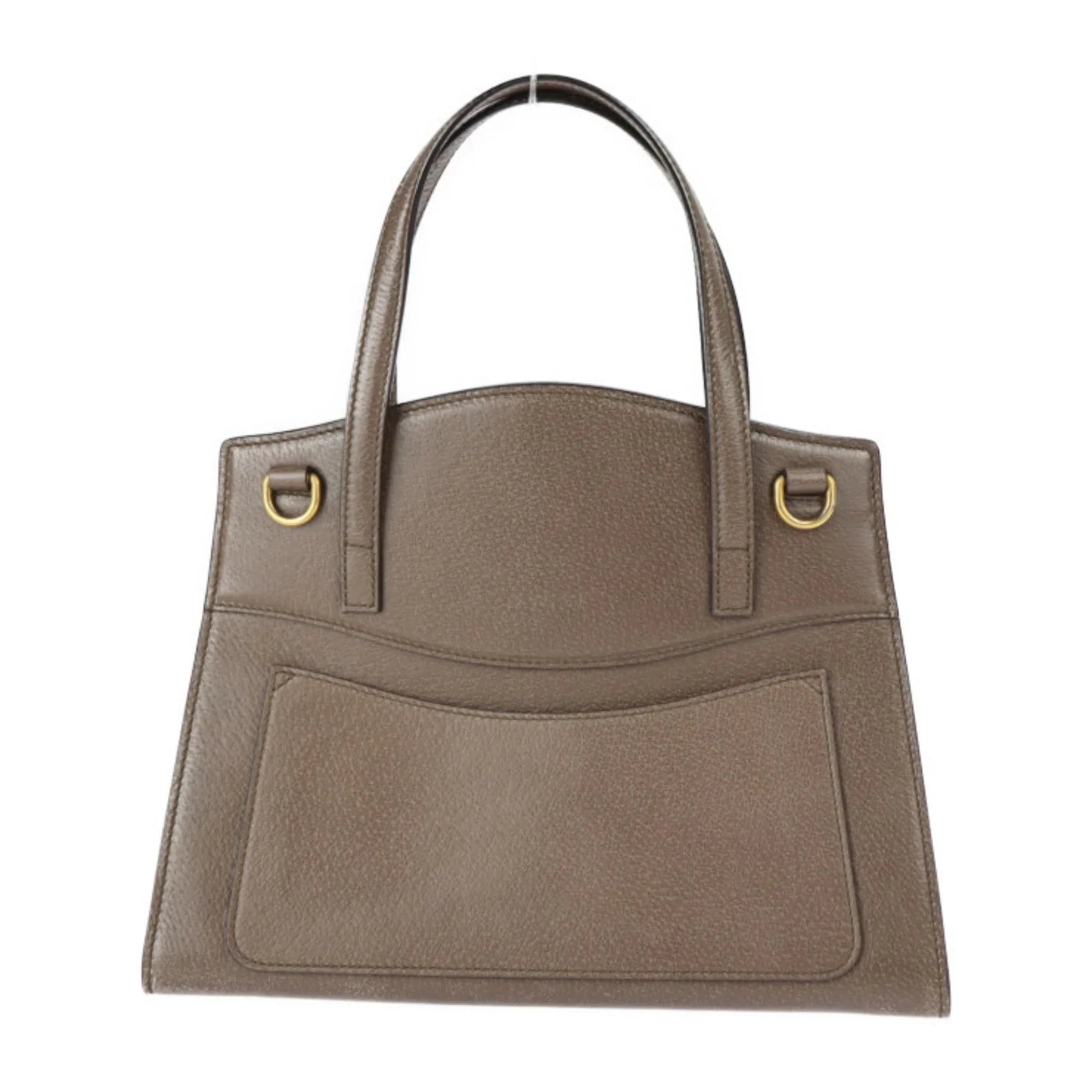 Pre-Owned  Gucci Totem Sherry Handbag 505342 Leather Rhinestone Brown 2WAY Shoulder Bag Butterfly Motif (Good)